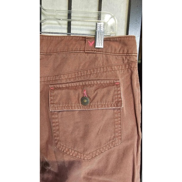 AMERICAN EAGLE Womens Wide Leg‎ Capri Size 10 Medium Brown Drawstring Pants - Picture 7 of 7
